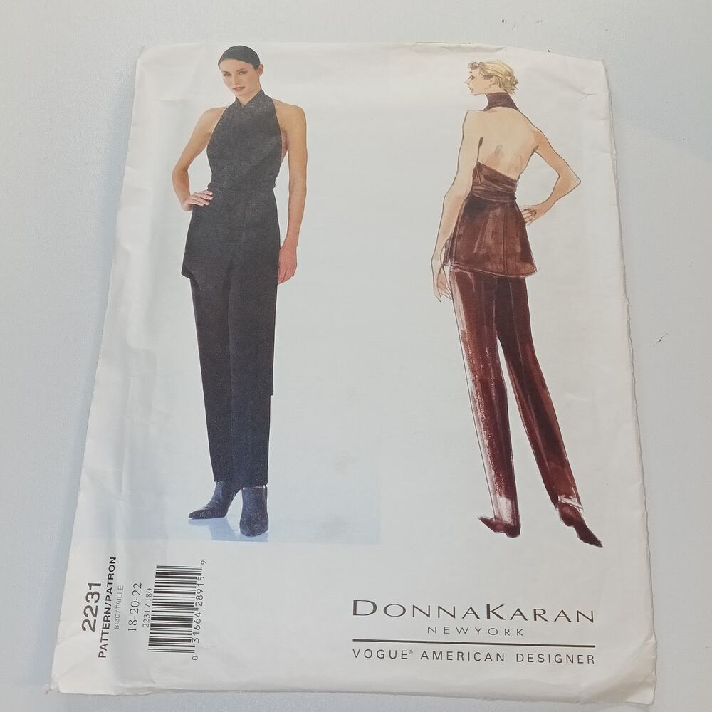 Donna Karan New York Vintage Vogue 2231 Sewing Pattern 18-20-22